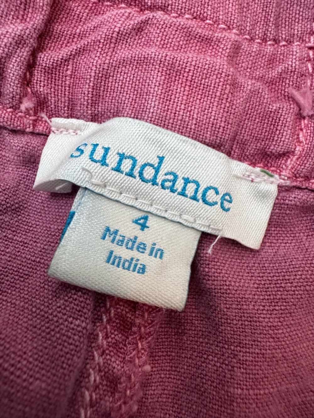 Sundance Linen Blend Pink High-Waist Button Front Pants Lightweight 4 - Picture 3 of 8